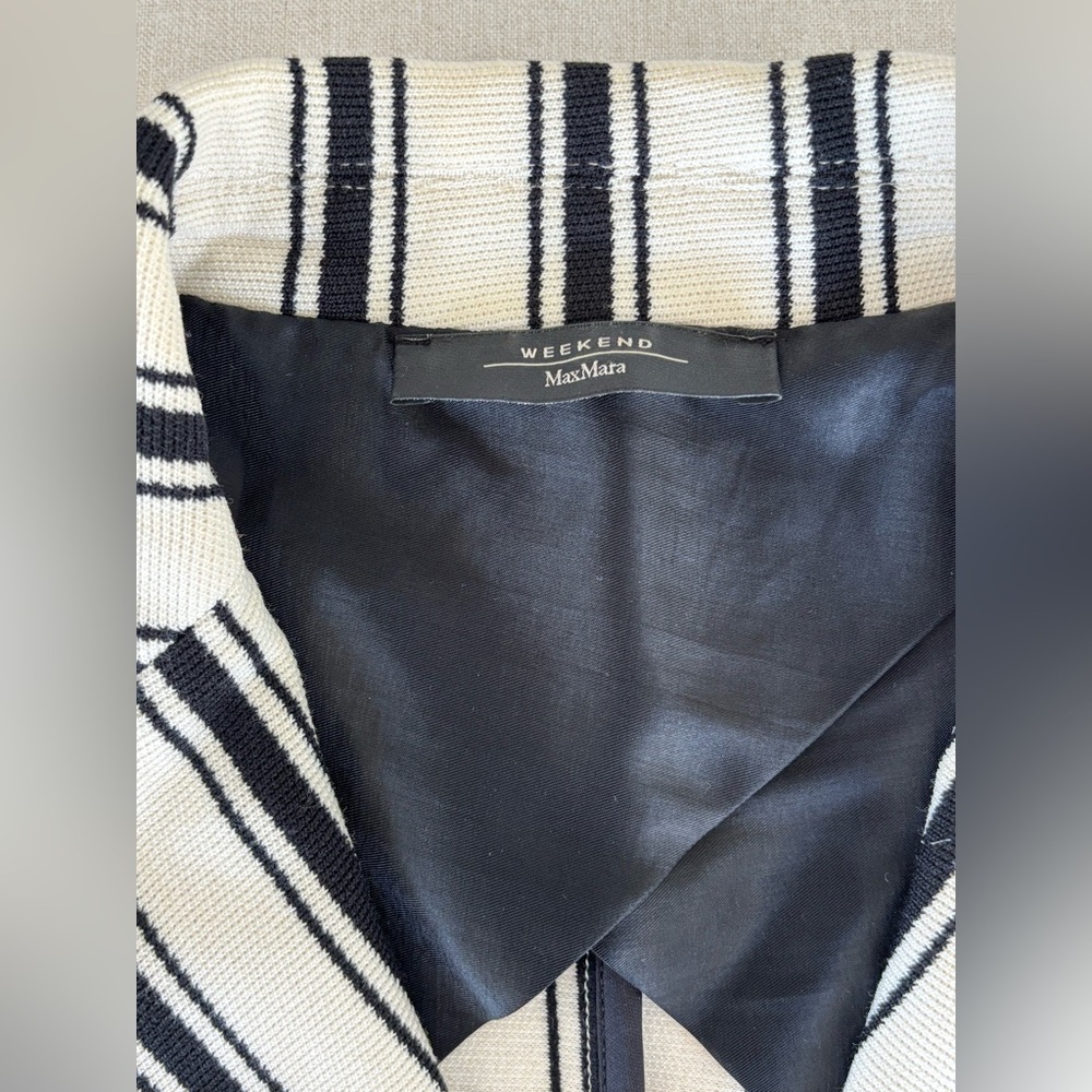Max Mara Weekend blazer jacket striped black White medium small - Picture 6 of 11